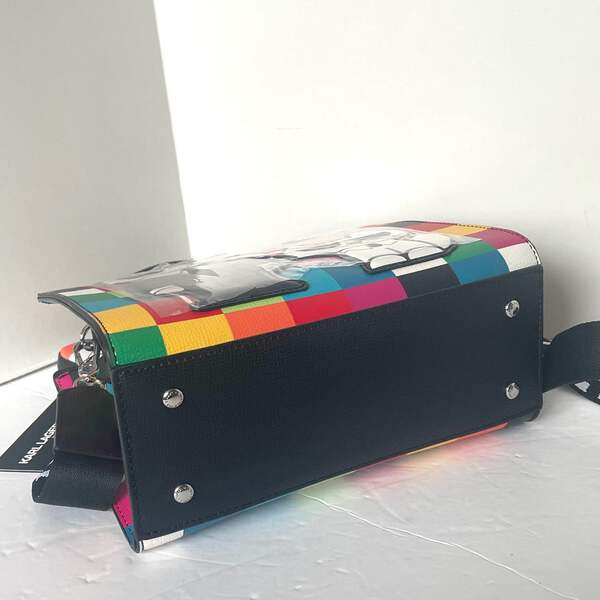 Karl Lagerfeld Maybelle Satchel Checker Karl Cat Top Handle