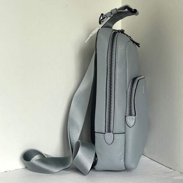 Coach Gotham Pack Sling Mens Gray Leather Small Backpack Coach Gotham Pack Sling Mens Gray Leather Small Backpack