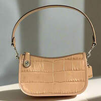 Coach Swinger Bag 20 Leather Croc Embossed Buff Shoulder 80s