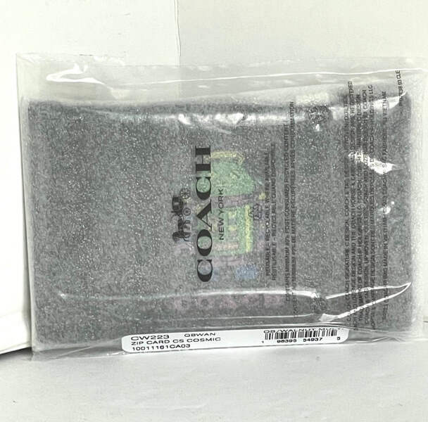 Coach Cosmic Coach Zip Card Case Robot CW223 Brown Leather