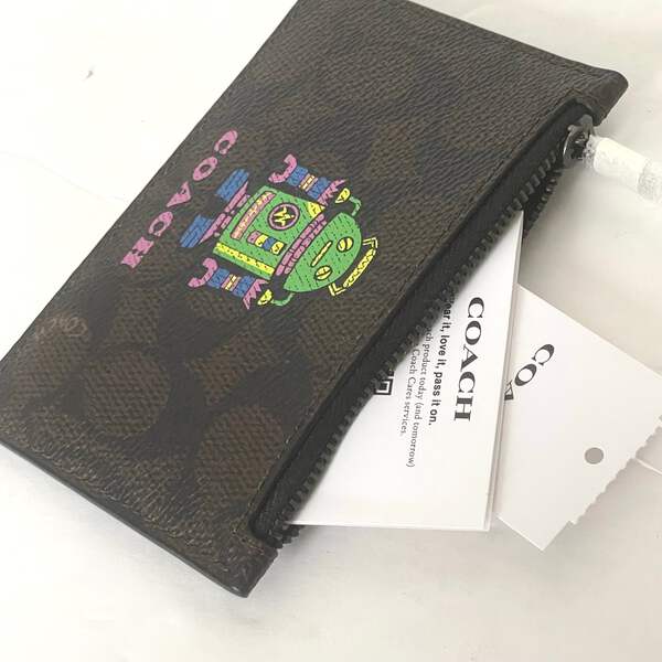 グランド牧場 セレクトセール Coach Cosmic Coach Zip Brown CW223 Space Robot Case Card バッグ