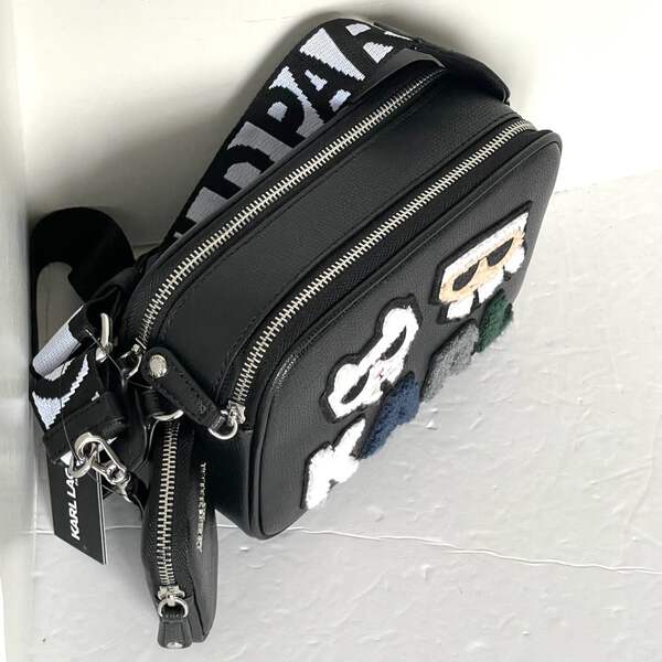 Karl Lagerfeld Maybelle Camera Bag Felt Ikons Black Crossbody