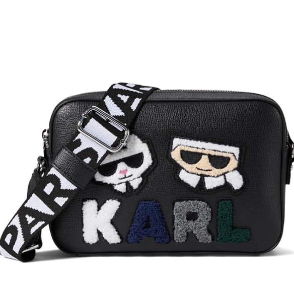 Karl Lagerfeld Maybelle Camera Bag Felt Ikons Black Crossbody