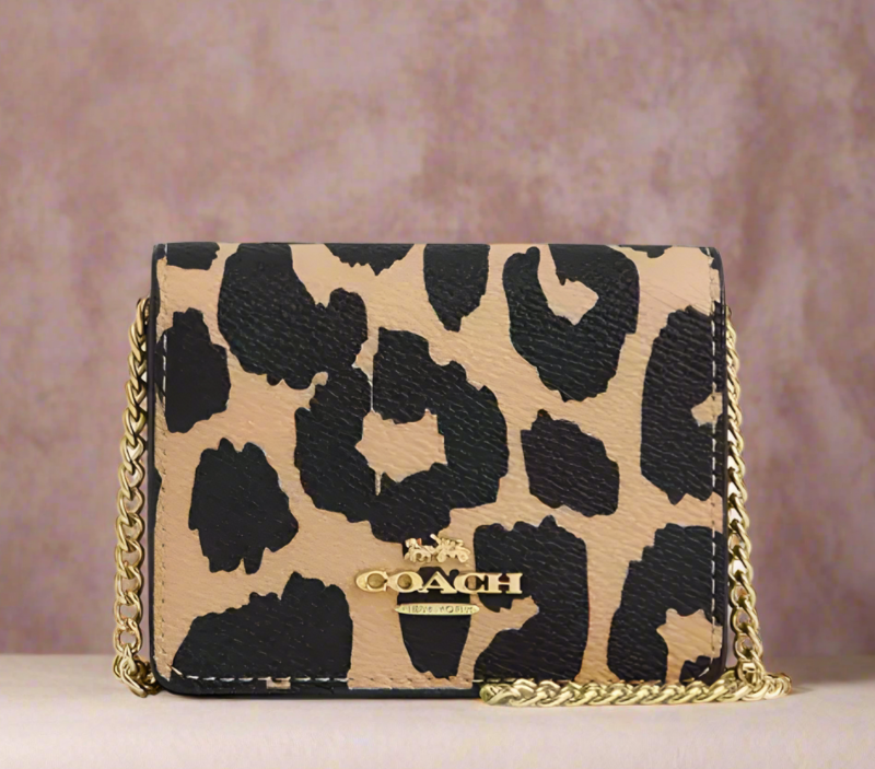 財布・小物その他 COACH Signature Mini Wallet On Chain 6650 Coach Outlet Mini Wallet On A Chain In Signature Canvas