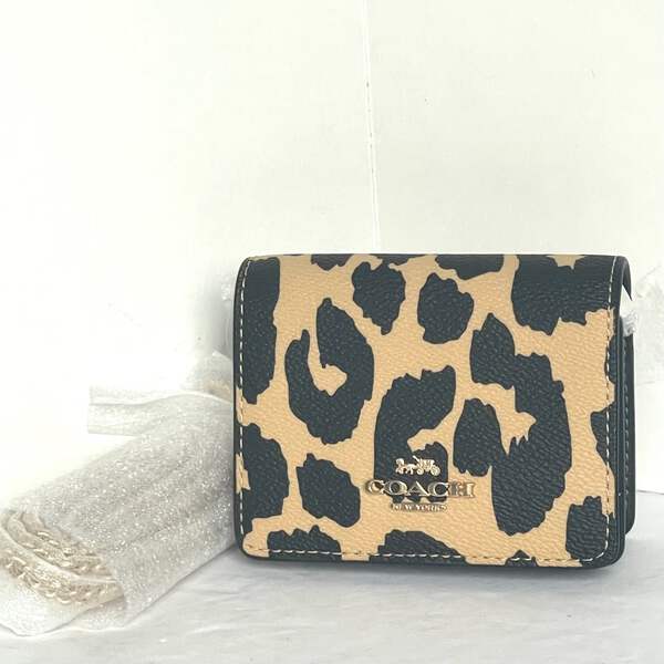 Coach Mini Wallet On A Chain Crossbody Leopard CX151 Coated