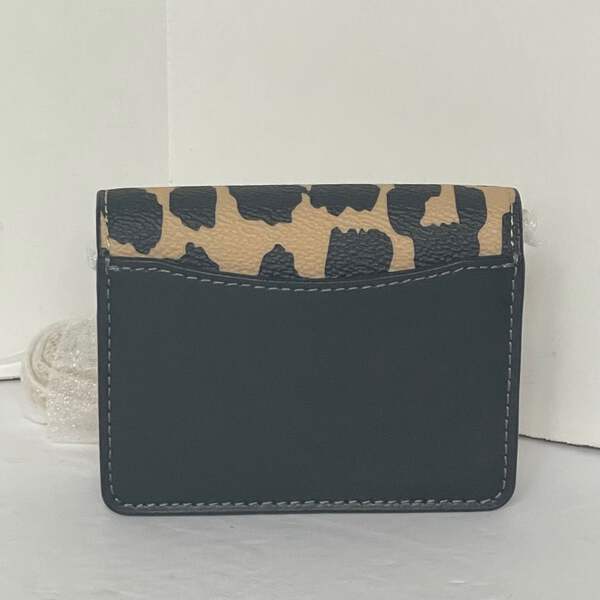 Coach Mini Wallet On A Chain Crossbody Leopard CX151 Coated