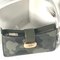 Coach Eliza Shoulder Bag Camo Leather Zip Medium CV949