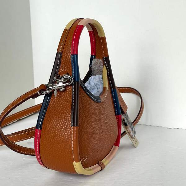 Coach Mini Ergo Bag Coachtopia Brown Leather 90s Rainbow