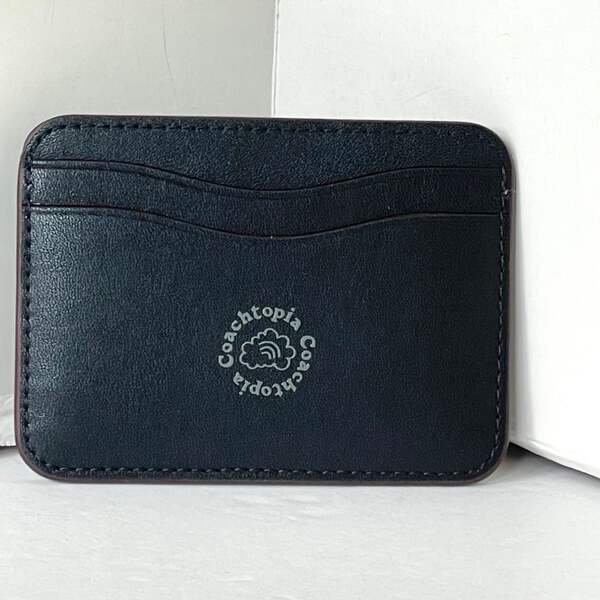 Coach Wavy Card Case Caterpillar Coachtopia Black Leather