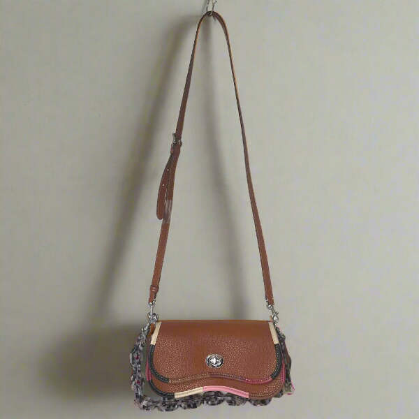 Coach Wavy Dinky Bag Coachtopia Brown Leather CK540 Rainbow Coach Wavy Dinky Bag Coachtopia Brown Leather CK540 Rainbow