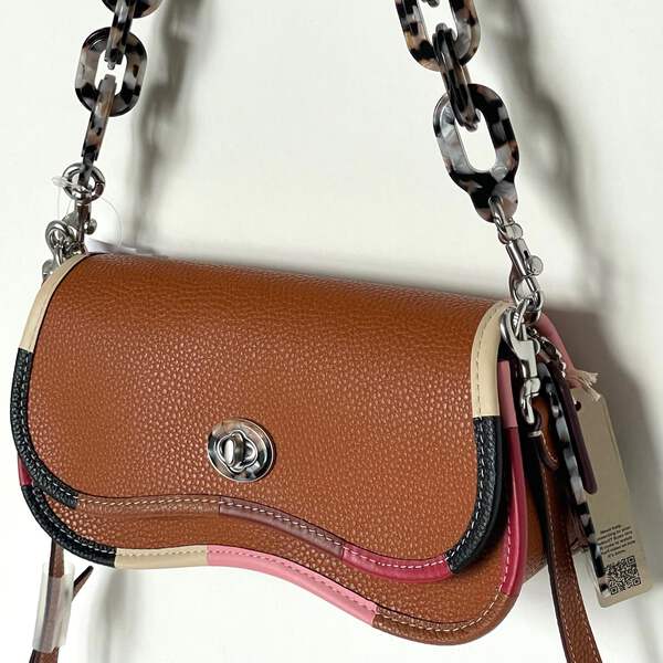 Coach Wavy Dinky Bag Coachtopia Brown Leather CK540 Rainbow