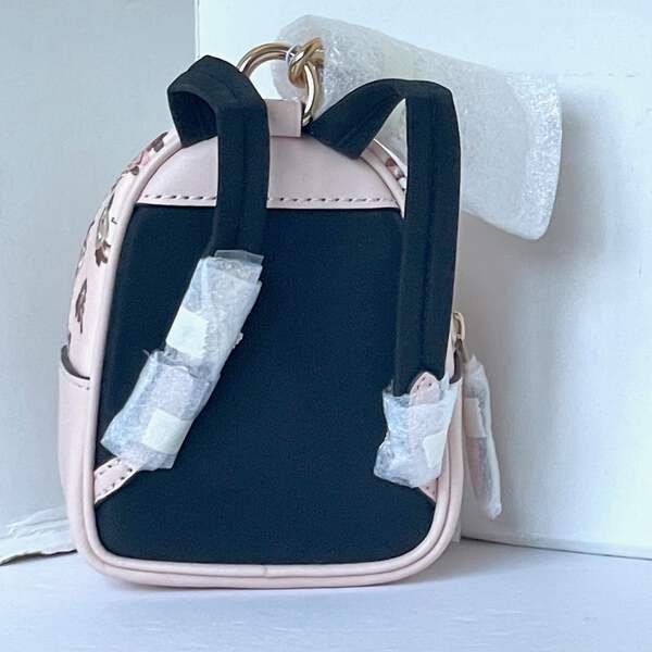 Coach Mini Court Floral Backpack Bag Charm CAA68 Pink