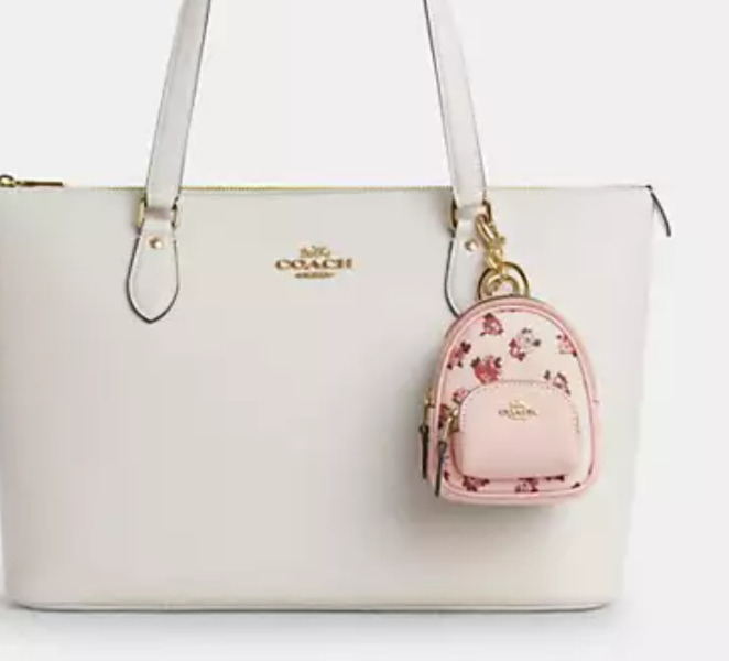 Coach Mini Court Floral Backpack Bag Charm CAA68 Pink