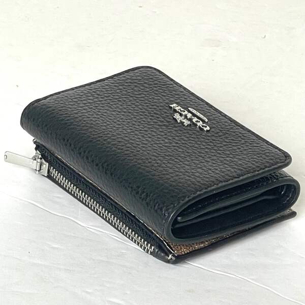 高速 割引 2024 東日本 Coach Card Holder Mini Wallet Bow Print Black Signature バッグ