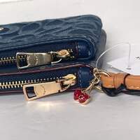 Coach Double Zip Phone Wallet Blue Signature Denim CZ321