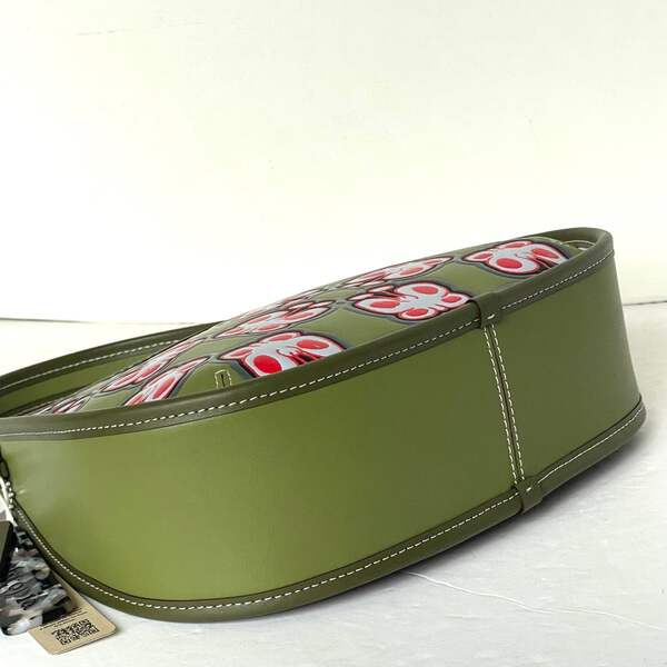 美品　Vintage Coach Ergo Shoulder Bag Olive Old Coach Ergo Flap Shopper Shoulder bag Leather Leaf Green