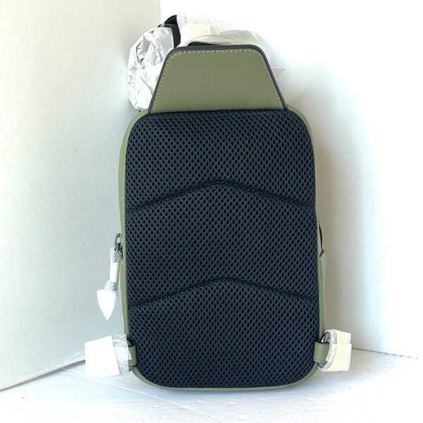 Coach Racer Sling Pack Army Green Leather Small Shoulder Bag