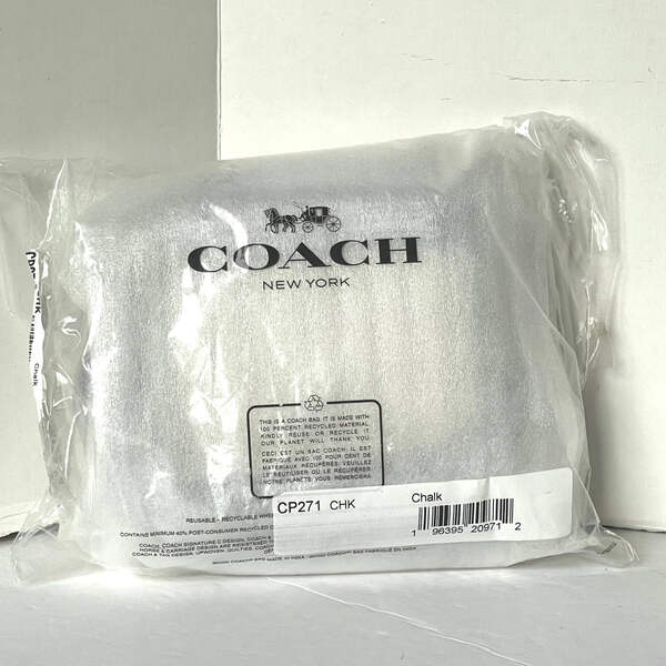Coach Mini Crossbody Pouch White Crossgrain Leather CP271