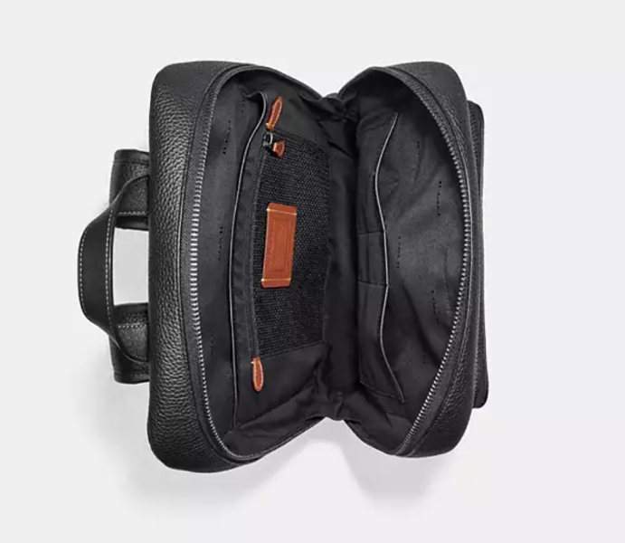 Coach Gotham Backpack Mens Black Pebbled Leather Laptop