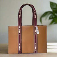 【★大人気★Coach(コーチ)★Smith Tote Bag Penny】 NWT Coach CU996 Large Smith Tote Pebble Leather Penny Brown