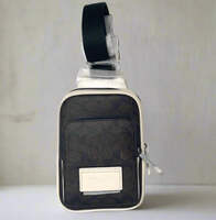 Coach Racer Sling Bag Backpack Canvas Leather Walnut Chalk