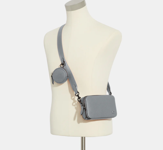 Coach Charter Slim Crossbody Bag Blueberry Pebbled Leather
