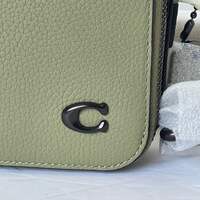 Coach Charter Slim Crossbody Bag Moss Pebbled Leather Round