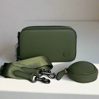 芸能人愛用 Moss Bag Crossbody Slim Charter Coach Pebbled Round Leather ハンドバッグ