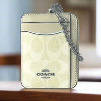 バッグ Coach Signature Acsessory Pouch Yellow COACH Handbag Accessory Pouch Mini Bag Signature Canvas
