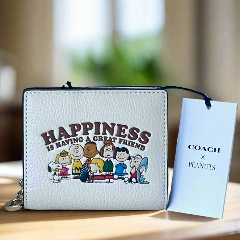 Coach Peanuts Snap Wallet CBN36 Charlie Brown Gang 75th