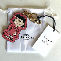 Coach x Peanuts 2025 Lucy Leather Bag Charm Keychain CBG58