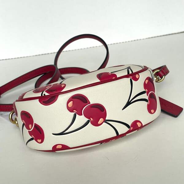 Coach Jonie Cherry Bag Crossbody Mini White Glovetanned