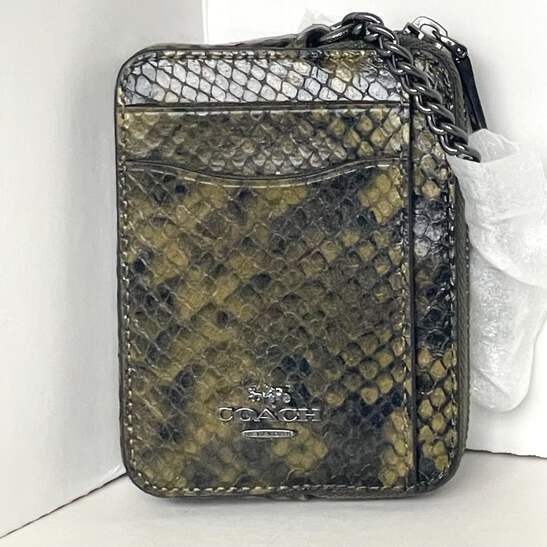 極美品✨Vintage Coach Accessory Pouch Gray Coach Signature Metallic Silver Trim Wristlet Pouch Clutch Wallet