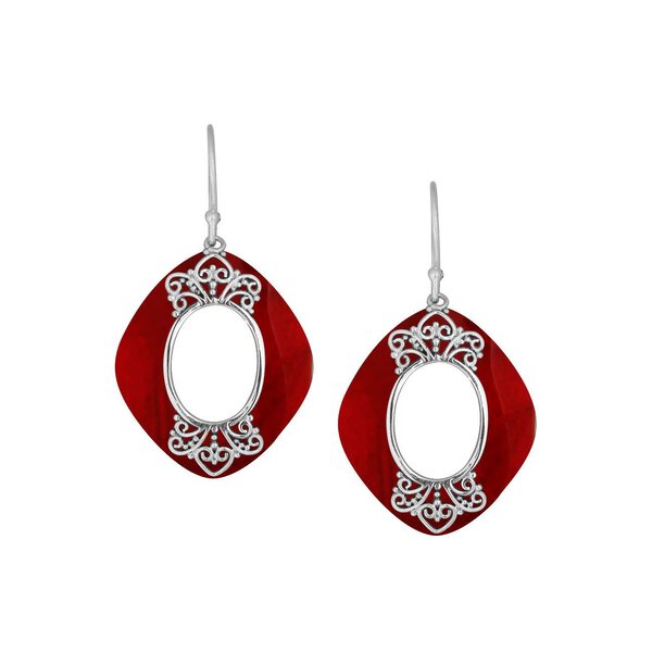 Argent Sterling Coussin Forme Boucles Oreilles Avec Corail Ae 1172 Cr Ebay