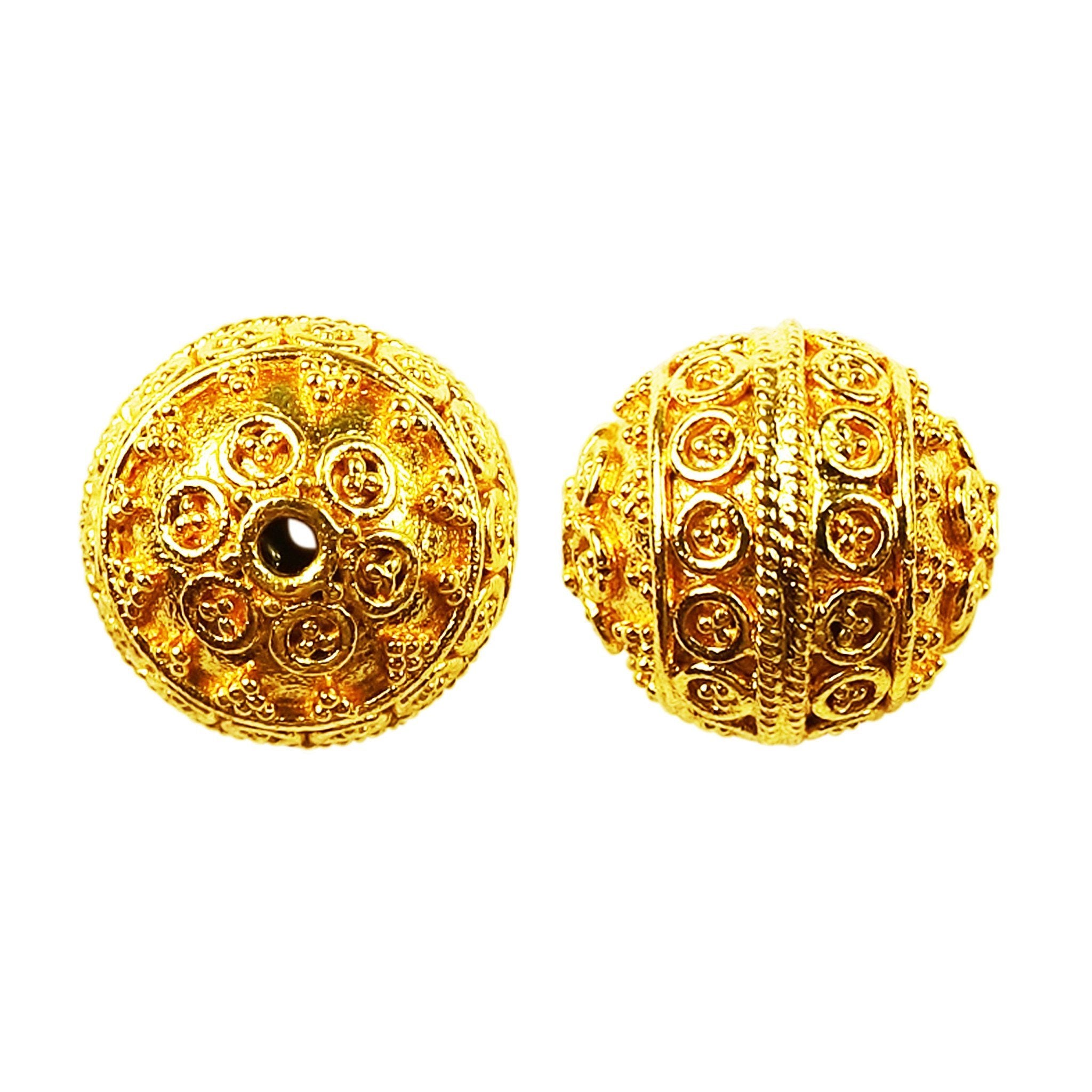 18K Gold Overlay Bali Bead BG-113