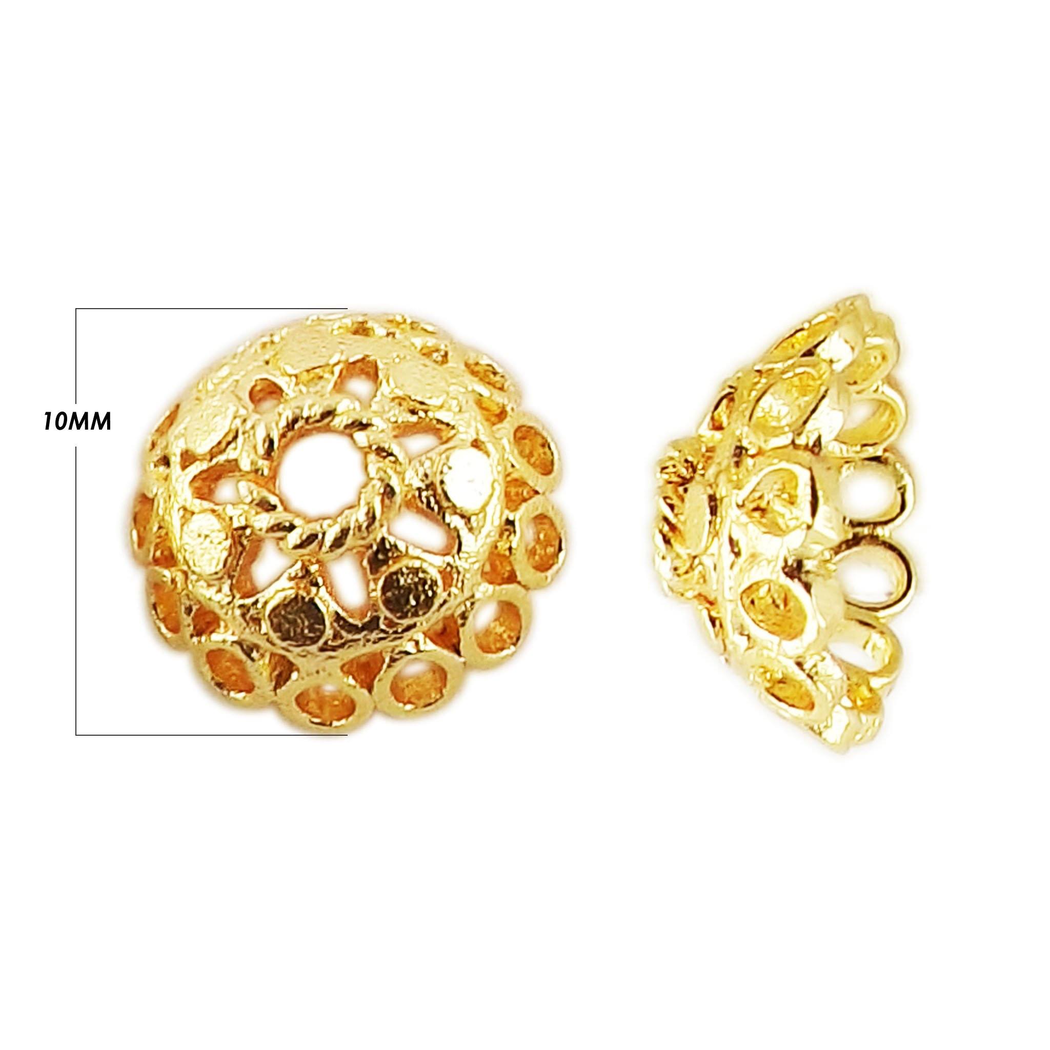 18K Gold Overlay Bead Cap CG-197