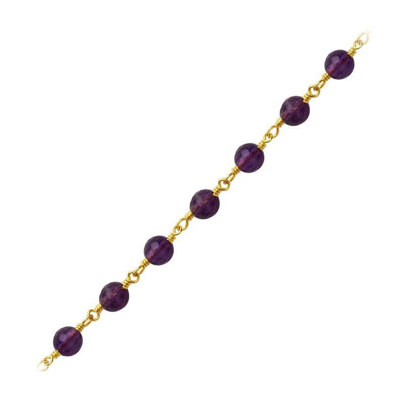 18K Gold Overlay Beading /& Extender Amethyst Chain CHG-160-AM