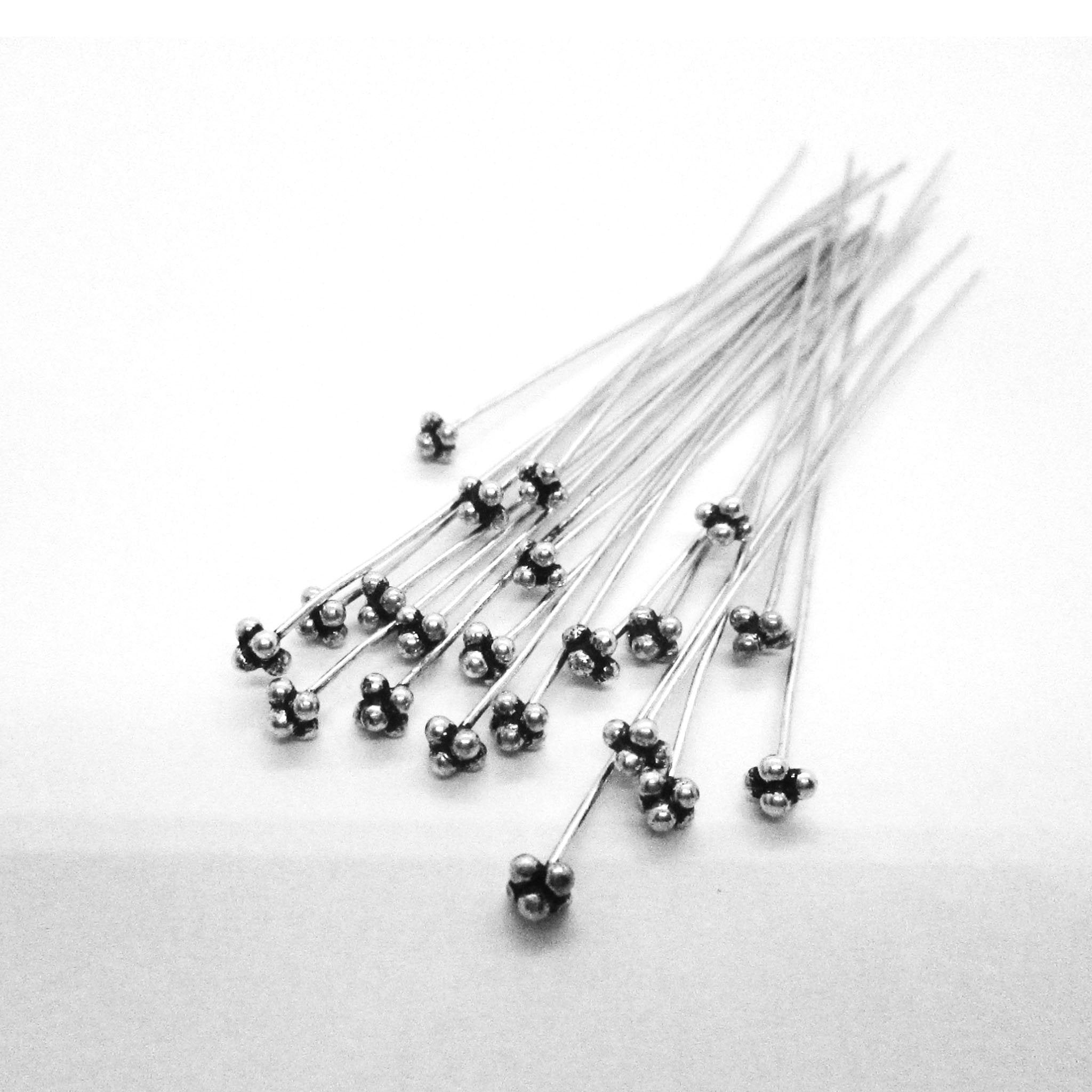 Silver Overlay 22 Gauge Head Pin with Granulated Tip HPSF-102-2/"