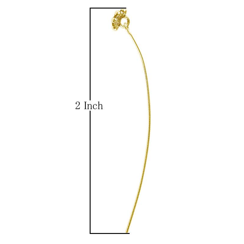 18K Gold Overlay 22 Gauge Head Pin Or Eye Pin With Granulated Ring HPG-112-3/"