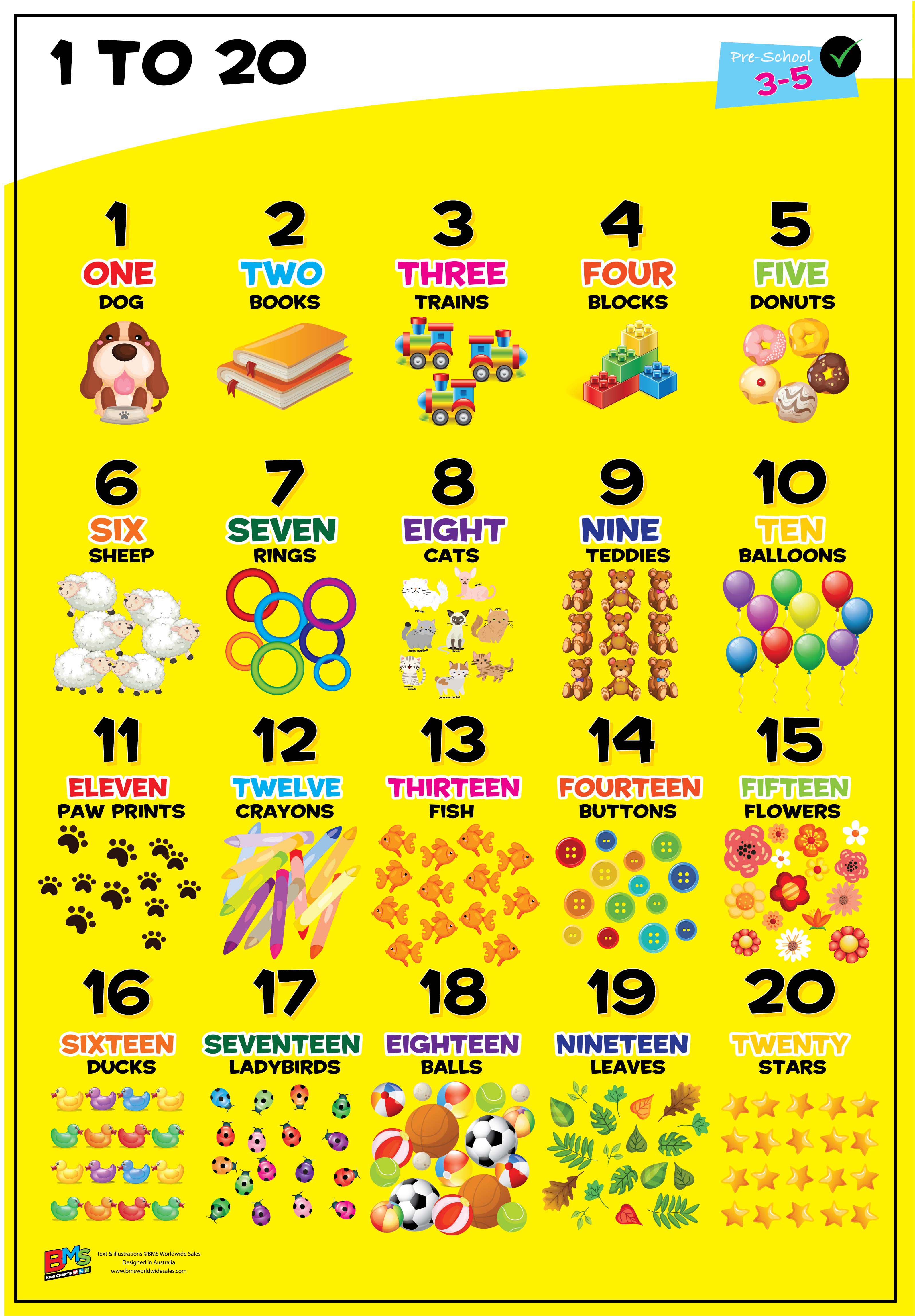 Numbers Preschool 3 5 Years Bms Free Shipping My Wall Chart Pack Woodland Resort Com