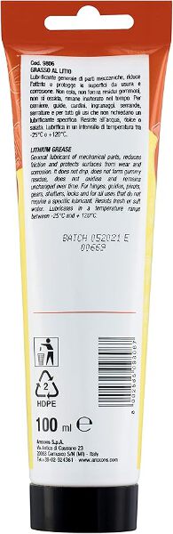 Arexons System Grasso Cuscinetti 100 ml, Lubrificante a base di litio Arexons System Grasso Cuscinetti 100 ml, Lubrificante a base di litio