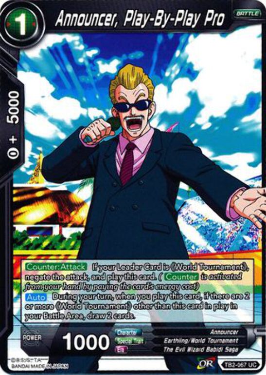Play-By-Play Pro World Martial Arts Foil TB2-067 UC Dragon Ball Super Announcer