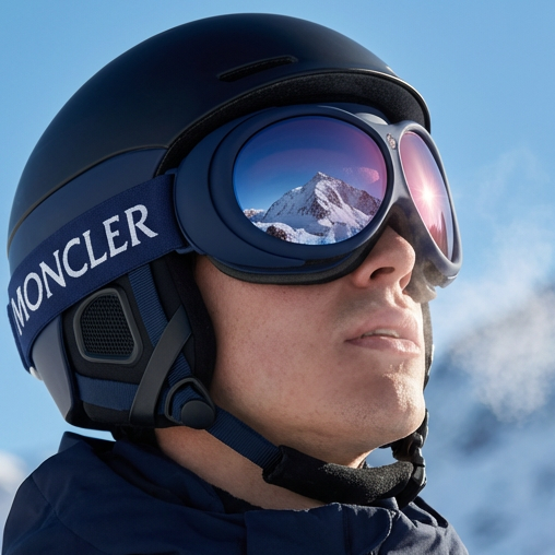 Moncler Goggle ML0130 91X 89mm Men Women Unisex Ski Navy Blue