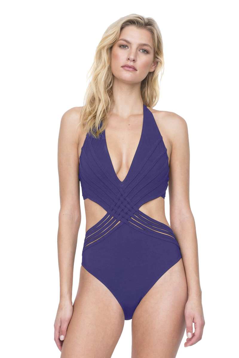 Gottex Cut Out One Piece Swimsuit Bathing Suit 19di025 Deep