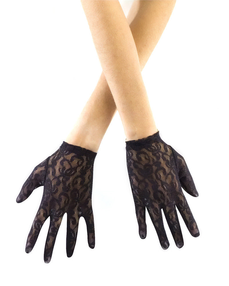 black short lace gloves