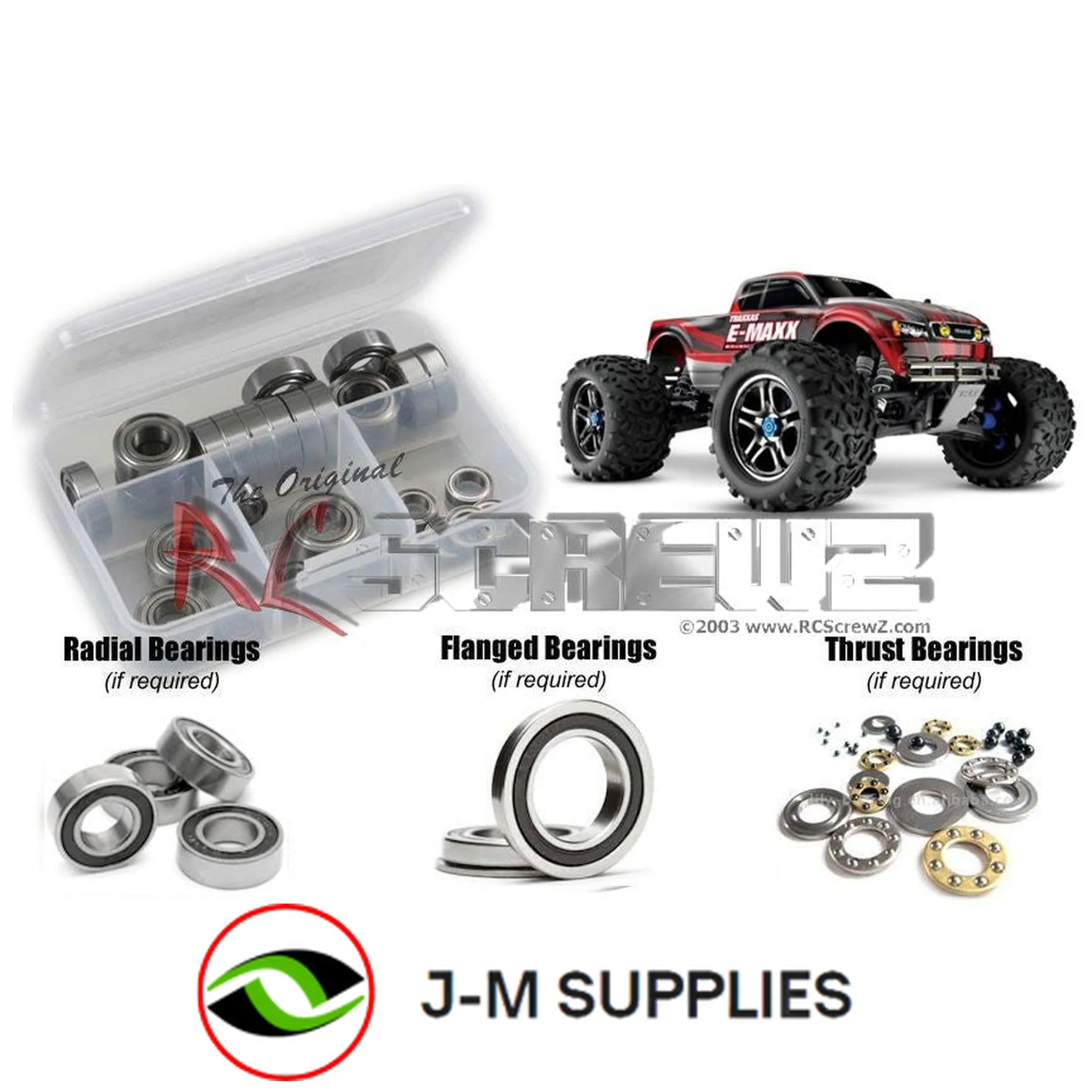 RCScrewZ Rubber Shielded Bearing Kit tra062r for Traxxas E-Maxx TSM Ed. #39087-3 - Picture 1 of 12