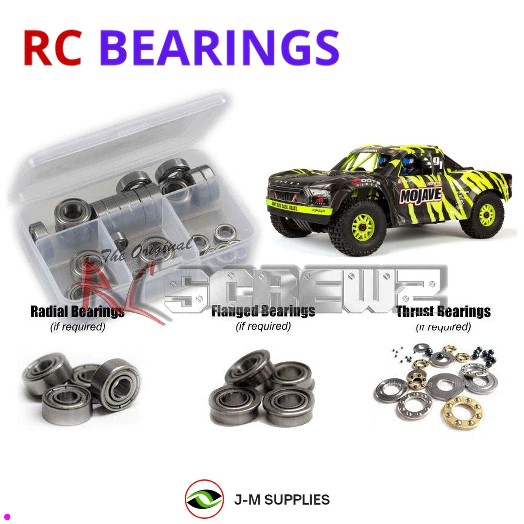 RCScrewZ Metal Shielded Bearing Kit ara023b for Arrma RC Mojave 6s BLX 1/7th - Picture 1 of 12