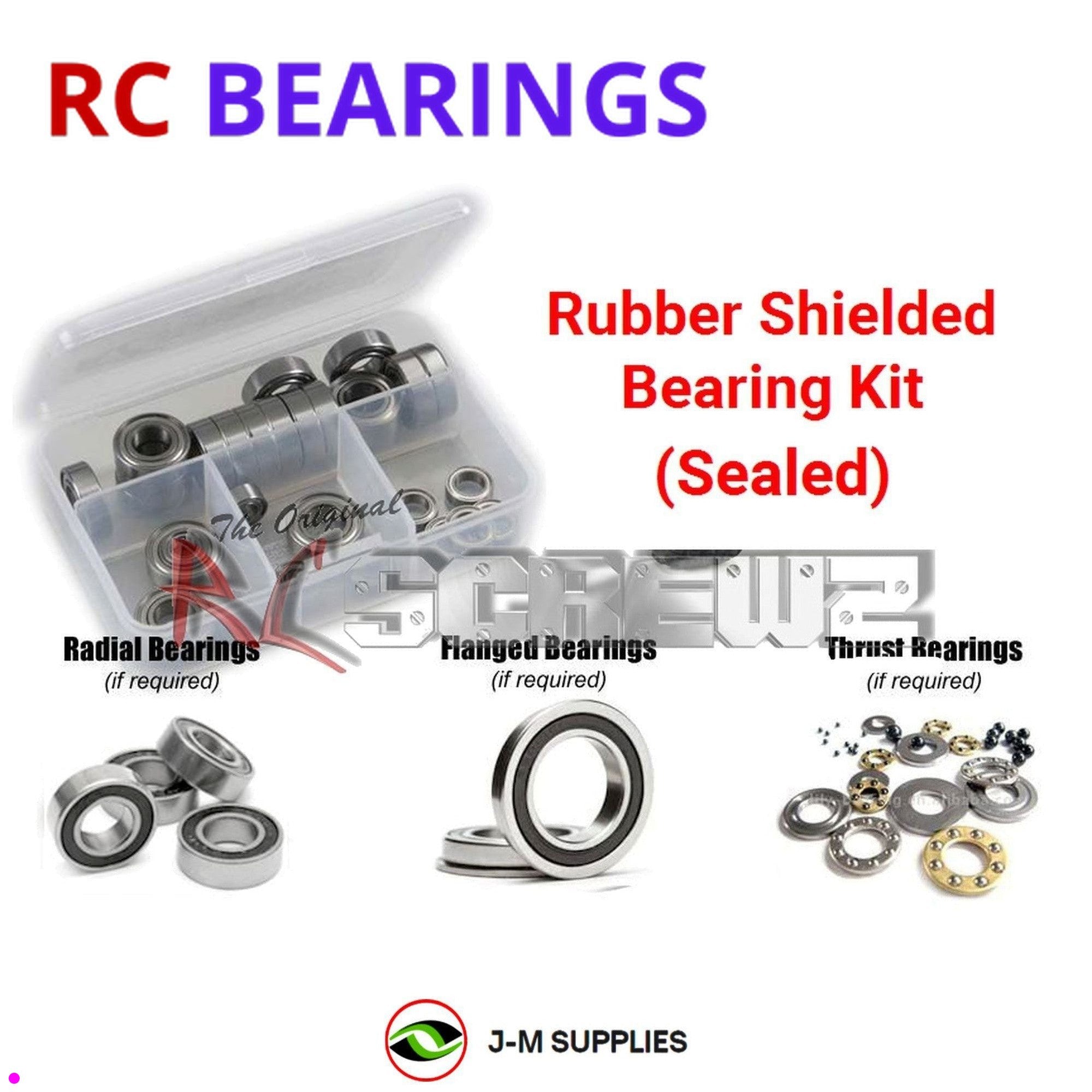 RCScrewZ Rubber Shielded Bearing Kit los002r for Losi XXX-NT/AD1/AD2 - Picture 1 of 12