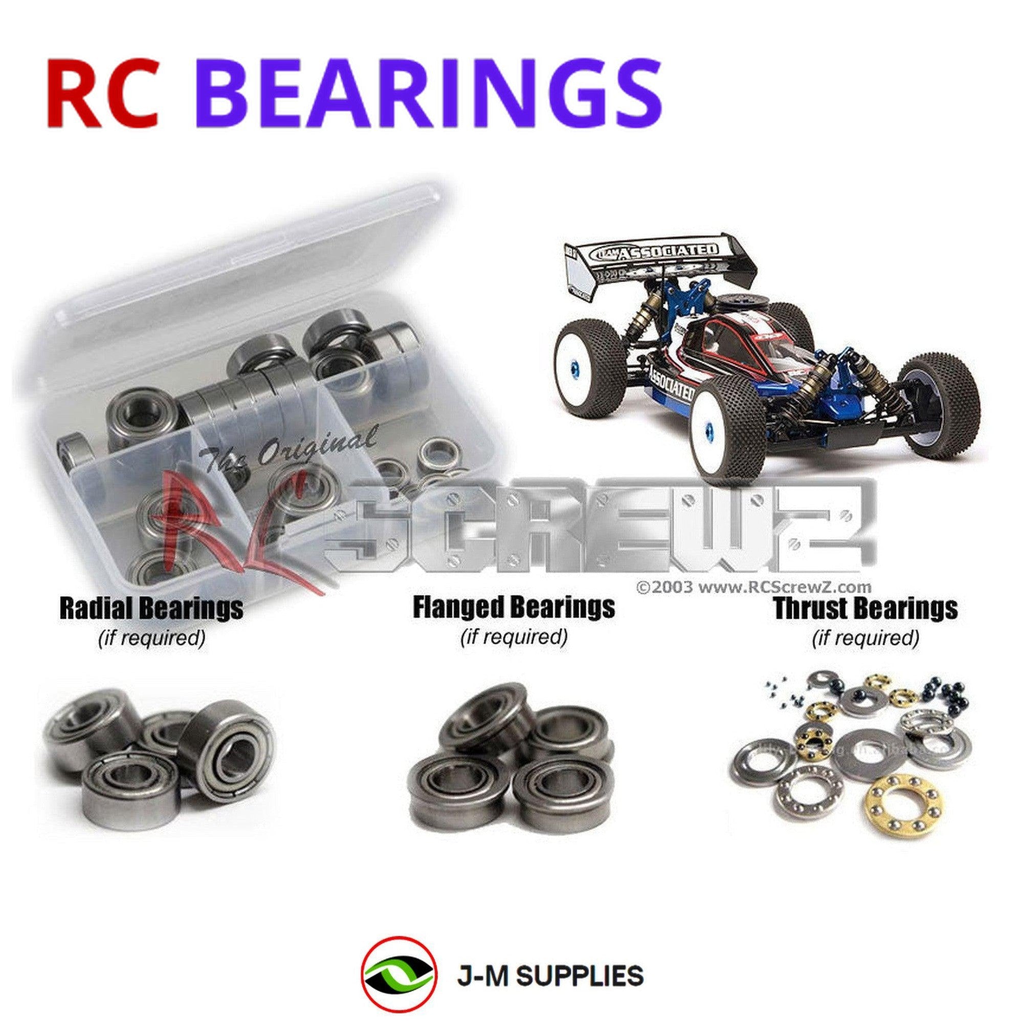 RCScrewZ Metal Shielded Bearings ass027b for Associated RC8/Factory 1/8th Buggy - Picture 1 of 12