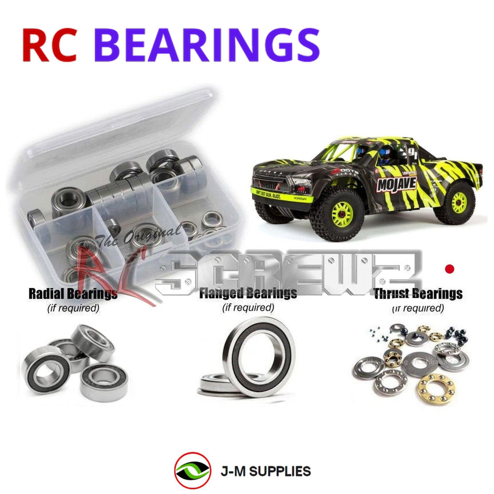 RCScrewZ Rubber Shielded Bearing Kit ara023r for Arrma RC Mojave 6s BLX 1/7th - Picture 1 of 12